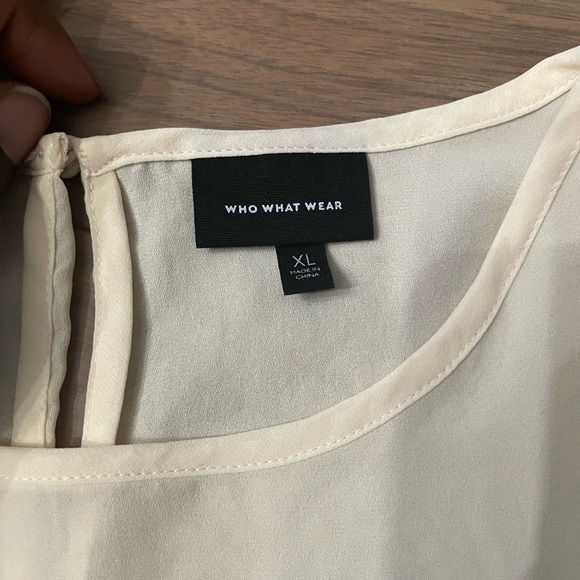 EUC XL Beige Lace sleeve Blouse - Picture 4 of 9